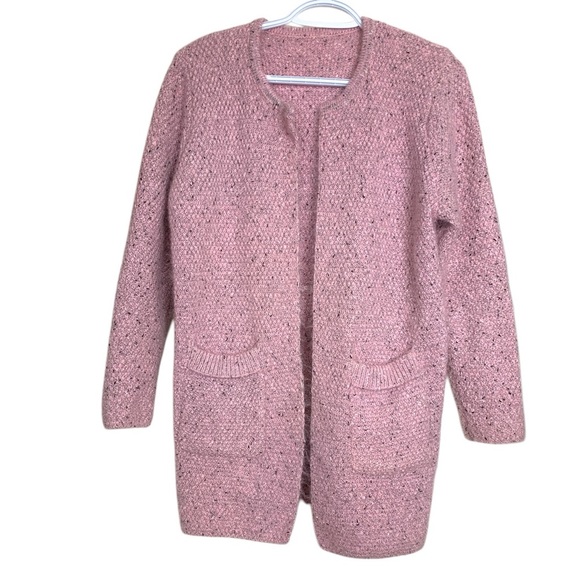 Pale Pink Long  Open Cardigan w Pockets, 4 Seasons - Picture 1 of 11